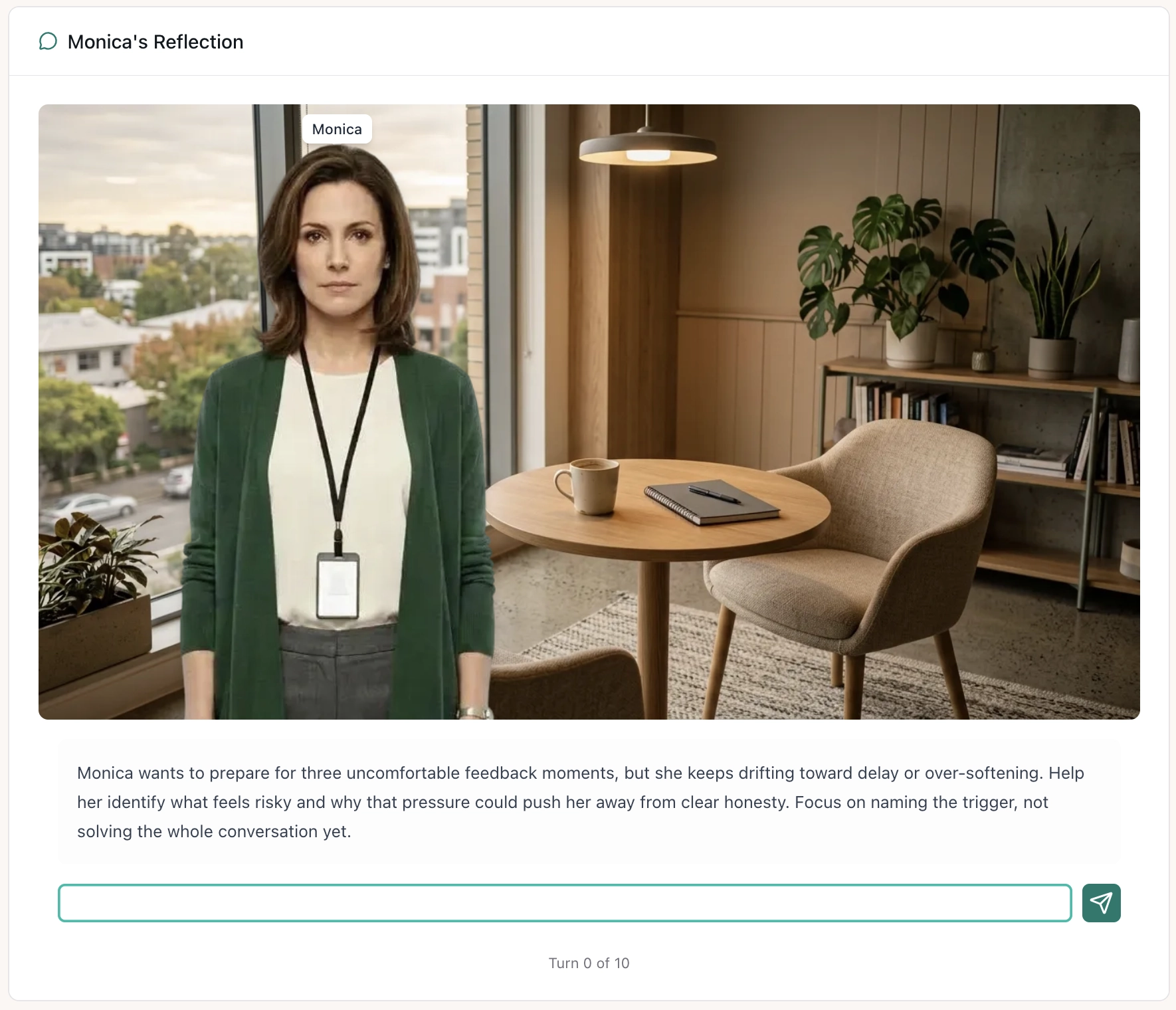 Monica's Reflection — scenario briefing